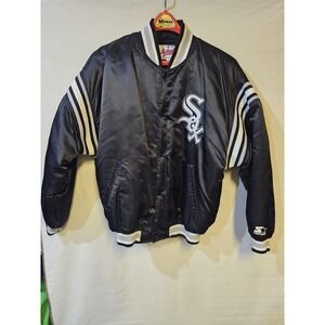 Vintage Chicago White Sox MLB Starter Jacket Sz Large Diamond Collection